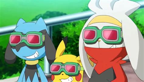 riolu with scarf and goggles.